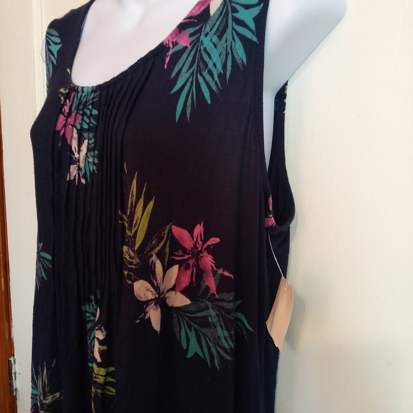 🛍️ BUNDLE ONLY 🛍️Croft & Barrow Blue and Green Sleeveless Floral Sundress - Picture 4 of 6